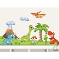 Wandtattoo "Dinos Set" Individualisierbar Dinosaurier Kinderzimmer Babyzimmer von MHBilder