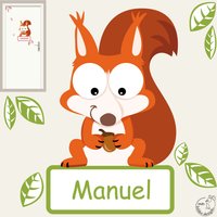 Wandtattoo "Eichhörnchen Türschild" Kinderzimmer Babyzimmer Waldtiere Serie Ii von MHBilder
