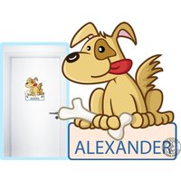 Wandtattoo "Hund Türschild" Namensschild Welpe Mit Namen Für Kinder Baby Kinderzimmer Babyzimmer Aufkleber Wandsticker von MHBilder