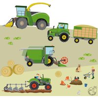 Wandtattoo "Landwirtschaft Set" Personalisierbar Traktor Maishäcksler Mähdrescher Pflug Bauernhof Kinderzimmer Wandsticker Walltattoo von MHBilder