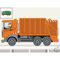 Wandtattoo "Müllwagen Xxl" Farbwahl Personalisierbarer Wandsticker Mit Namen Wandaufkleber Kinderzimmer Müllabfuhr von MHBilder