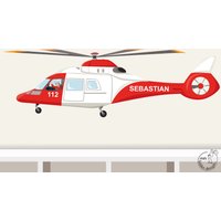 Wandtattoo "Rettungshubschrauber" Personalisierbarer Luftrettung Hubschrauber Wandsticker Mit Namen Wandaufkleber Kinderzimmer von MHBilder