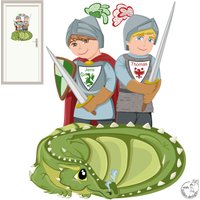 Wandtattoo "Ritter Brüder 2" Farbwahl Personalisierbar Ritterzimmer Namensschild Wandsticker Mit Namen Türschild Kinderzimmer von MHBilder