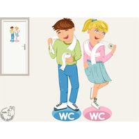 Wandtattoo "Toilette Kids" Türschild Wc Farbwahl Personalisierbar Namensschild Wandsticker Wandaufkleber Kinderzimmer Bad von MHBilder