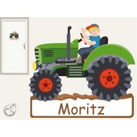 Wandtattoo "Traktor Ii. Türschild" Bauernhof Personalisierbar Kinderzimmer Babyzimmer Wandsticker Walltattoo von MHBilder