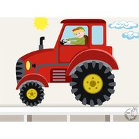 Wandtattoo "Traktor Xl" Bauernhof Personalisierbar Kinderzimmer Babyzimmer Wandsticker Walltattoo von MHBilder