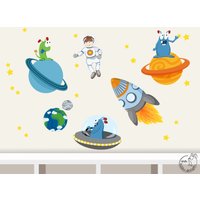 Wandtattoo "Weltraum Xl" Set Wandsticker Kinderzimmer Kinder Junge Jungenzimmer Astronaut von MHBilder