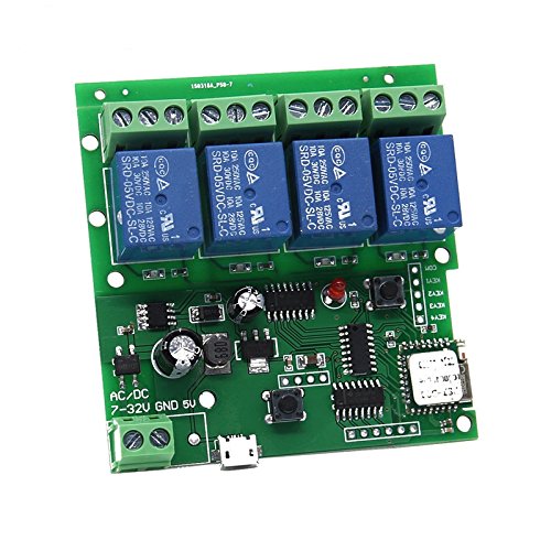 4 Kanal WIFI Momentary Inching Relais Selbstsicheren Schalter Modul, DIY WIFI Garagentor Controller (5-32V) von MHCOZY
