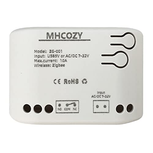 MHCOZY 1 Kanal 12V ZigBee Smart Relay Schalter, einstellbarer Selflock- und Momentan-Arbeitsmodus, funktioniert mit SmartThings, Alexa und Google Home (ZigBee Hub erforderlich) von MHCOZY