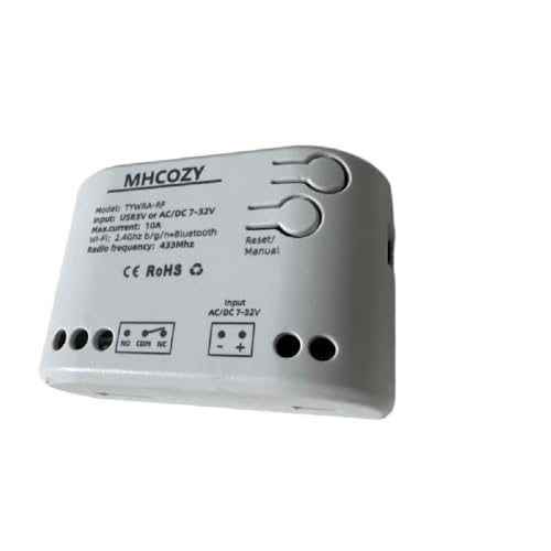 MHCOZY 1-Kanal USB 5V AC/DC 7-32V Smart WiFi Wireless Relais Switch Modul, Tuya Smart Life App Fernbedienung, Kompatibel mit Alexa Google Home (1) von MHCOZY