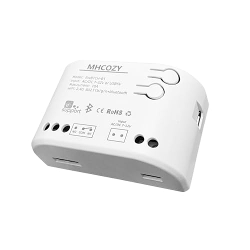 MHCOZY 1 Kanal USB 5V AC/DC 7-32V Smart WiFi Wireless Relais Switch Modul,eWelink App Fernbedienung, Kompatibel mit Alexa Google Home von MHCOZY