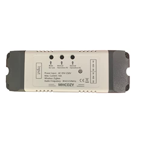 MHCOZY 2 Kanal 5V 85-250V ZigBee Smart Relais Schalter, einstellbare Selbstsperrung und Momentanbetrieb, funktioniert mit Alexa Google Home (ZigBee Hub erforderlich) von MHCOZY