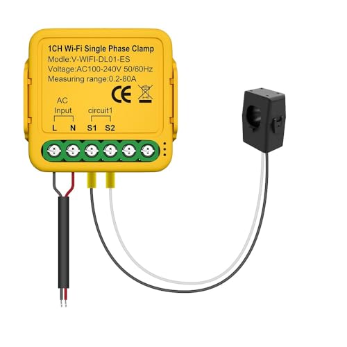 MHCOZY WiFi Smart Power Meter mit 80A Stromwandler Klemme, Tuya app Monitor Echtzeit KWh Energie Strom Statistik Spannung von MHCOZY