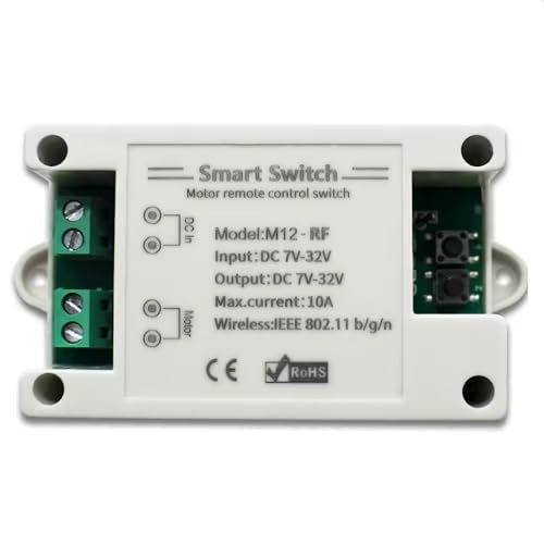 MHCOZY WiFi Smart Schalter, DC 7-32V, 10A, Vorwärts-Rückwärts-Steuerung für Linearantrieb, eWeLink App-kompatibel, Alexa-Integration von MHCOZY