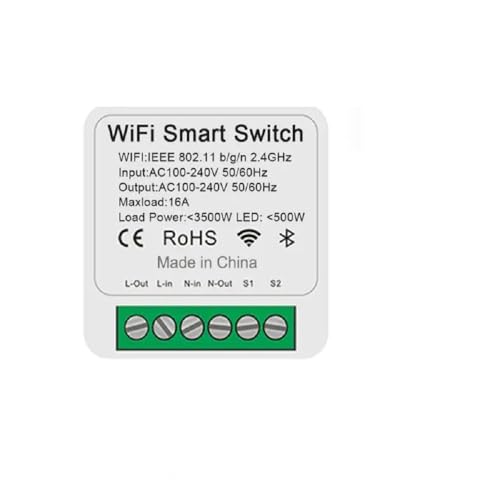 MHCOZY Mini WLAN Schalter Universal Smart Drahtloses Relaismodul eWelink app 2.4G RF Fernbedienung Sprachsteuerung Lichtschalter Kompatibel mit Alexa Google Home von MHCOZY