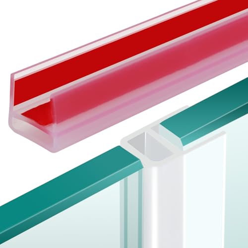 Duschdichtungen 10mm Dichtlippe Selbstklebend Duschtürdichtung Duschtür Dichtungen Geeignet für 9mm 10mm Großes Glas Transparent 200cm (U-10mm) von MHDJQ