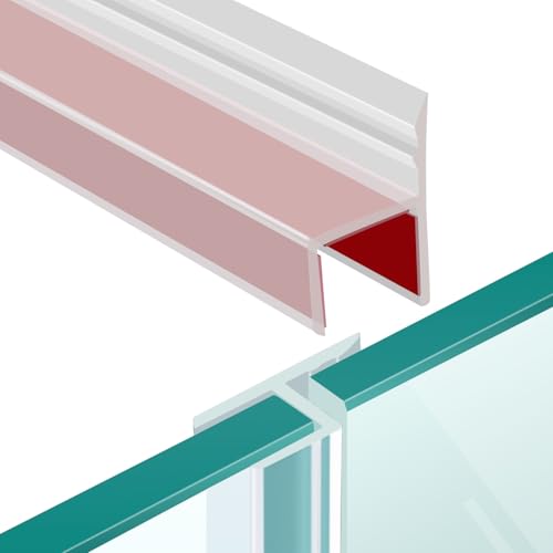 Duschdichtungen 8mm Dichtlippe Selbstklebend Duschtürdichtung Duschtür Dichtungen Geeignet für 7mm 8mm Großes Glas Transparent 200cm (H-8mm) von MHDJQ