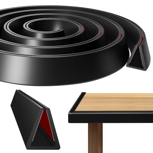 Kantenschutz Selbstklebend u-Kantenschutzprofil Silikon Kantenumleimer Selbstklebend Kantenschutz Blech für Schrankkanten Abschlussleiste Arbeitsplatten Schwarz 1.6mm*3M (3, Schwarz, 1.6mm) von MHDJQ