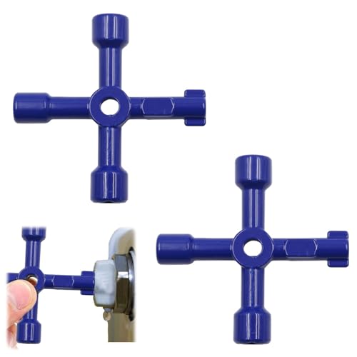 MHDUYEG 4 Wege Multifunktionsschlüssel, 2 Stück Multifunktionsschlüssel, 4 Kant Schlüssel, Universeller Schaltschrankschlüssel, Multifunktionale für Schrank Öffnen Schlüssel (Blau) von MHDUYEG