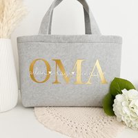 Personalisierte Filz Tasche|Dankeschön| Geschenk Oma|Markttasche|Einkaufstasche| Besondere Geschenke|Groß|Enkel|Einkaufskorb von MHDekodesign