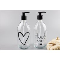 Seifenspender Glas Klarglas Pumpspender Seifendosierer Dosieren Mit Spender Spülmittel Handseife Shampoo von MHDekodesign