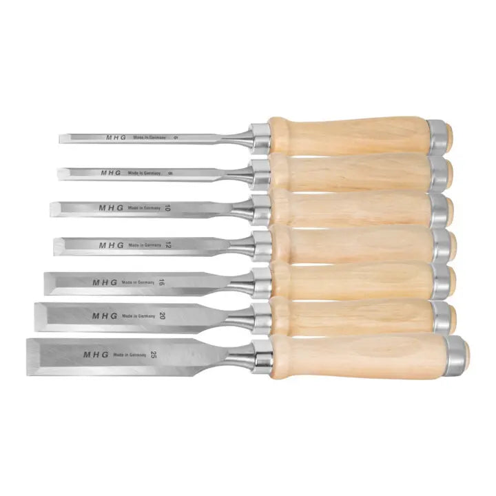 B-Ware Mhg Stechbeitel Satz Meißel 7 St. Stechbeitel Set Holzheft Schreinerwerkzeug von MHG