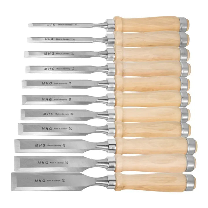B-Ware Mhg Stechbeitel Satz Meißel Set Holzheft 11 Tlg. Schreiner Werkzeug Stechbeitel von MHG