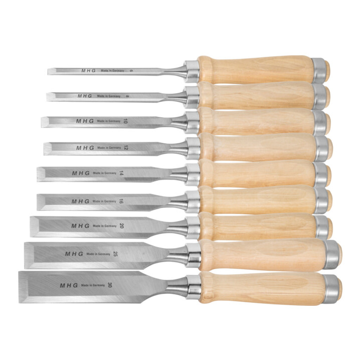 B-Ware Mhg Stechbeitel Satz Meißel Set Holzheft Spezialstahl 9 Stück von MHG