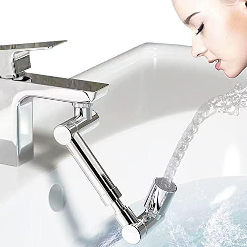 1440°Schwenkbarer Wasserhahn-Strahlregler, Drehbarer Wasserhahn Aufsatz Wasserhahn Luftsprudler, Doppelfunktion Einziehbar Wasserhahn Perlatoren, Multifunktionaler Verlängerungshahn von MHGLOVES