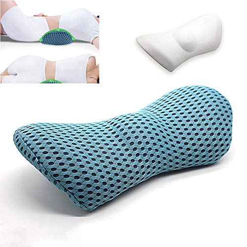Rückenkissen Stützen Schlafkissen, 4D Mesh Orthopädisches Schlafkissen, Lordosenstütze Bett Kissen Aus Memory Schaum,Füllungund-Unterstützung Können Lindert Schlaf- Und Taille Beschwerden ,Blau von MHGLOVES