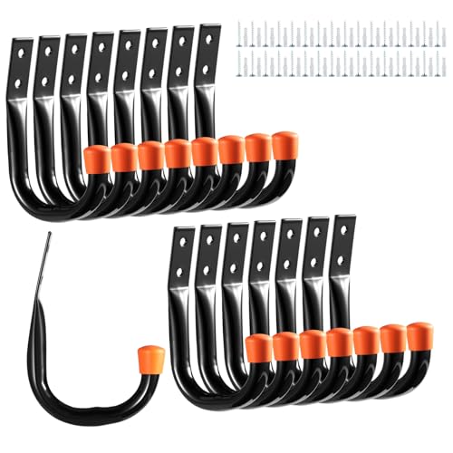 MHHO-WG 16-Pack Heavy Duty Stahl Wand montiert Garage Speicher Utility Haken, Verwendung für Werkzeuge, Fahrräder, Leitern, Stühle von MHHO-WG