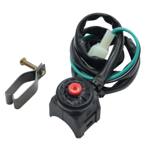 22mm 7/8 "Lenkerhorn -Horn -Knopfschalter Motor Starter Shutdown -Steuerung kompatibel mit Universal ATV Motorcycle Scooter(Red) von MHJOUZSKB