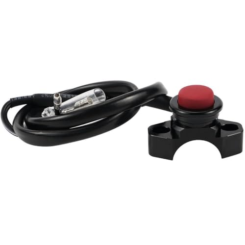 Red Engine Stopp Start Töten Sie Druckknopfschalter kompatibel mit excf yzf yz crf crf Motorrad Motorradfahrrad von Straßenfahrzeugen(Black) von MHJOUZSKB