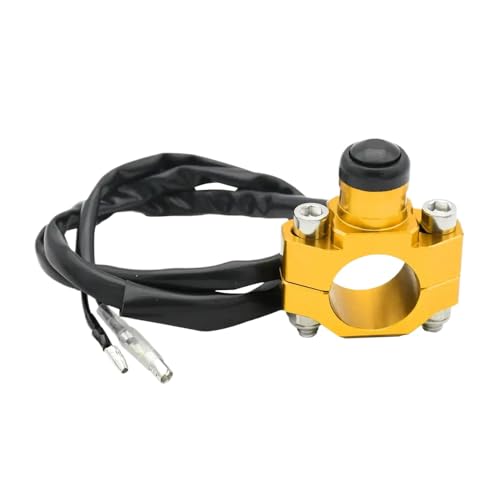 Universal Motorcycle Engine Stopp Start Tötungsschalter 7/8 -Zoll 22 mm Momentan Druckknopf kompatibel mit den meisten Fahrrädern(Gold) von MHJOUZSKB