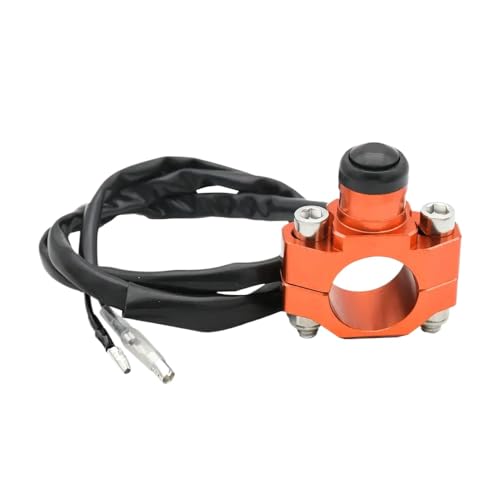 Universal Motorcycle Engine Stopp Start Tötungsschalter 7/8 -Zoll 22 mm Momentan Druckknopf kompatibel mit den meisten Fahrrädern(Orange) von MHJOUZSKB