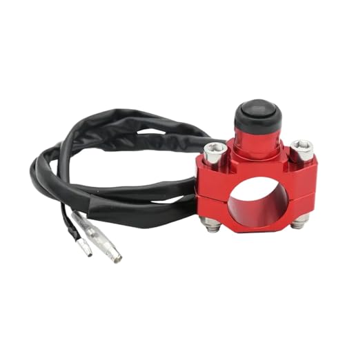 Universal Motorcycle Engine Stopp Start Tötungsschalter 7/8 -Zoll 22 mm Momentan Druckknopf kompatibel mit den meisten Fahrrädern(Red) von MHJOUZSKB
