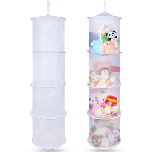 MHJY Kuscheltier Aufbewahrung Hängend Korb 2 Stück Faltbare Hängeaufbewahrung Kinderzimmer Stofftier Hängeregal Bad Spielzeug Mesh Organizer Netz Plüschtier Hängeorganizer, 4 Stufen MHJY Kuscheltier Aufbewahrung Hängend Korb 2 Stück Faltbare Hängeaufbewahrung Kinderzimmer Stofftier Hängeregal Bad Spielzeug Mesh Organizer Netz Plüschtier Hängeorganizer, 4 Stufen von MHJY
