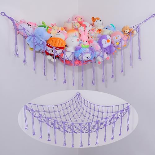 MHJY Kuscheltier Aufbewahrung Spielzeug Aufbewahrung Netz Stofftier Hängematte Kuscheltiernetz Kinderzimmer Deko Hängend Organizer für Schlafzimmer von MHJY