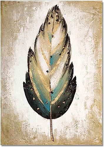 MHLCMG Leinwand Malerei Abstrakte Federn Bilder Wandkunst Vintage Poster Kunstdruck Bild Wand Wohnzimmer Schlafzimmer Dekor Kein Rahmen (80X120CM) von MHLCMG