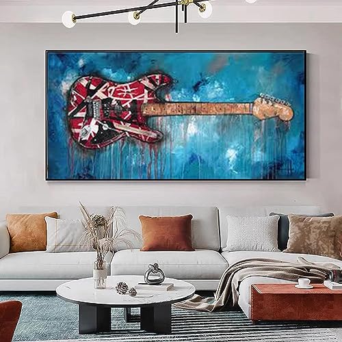 MHLCMG Leinwand Malerei Abstrakte Gitarre Bilder Wandkunst Moderne Poster Kunstdruck Bild Wand Wohnzimmer Schlafzimmer Dekor Kein Rahmen (80X120CM) von MHLCMG