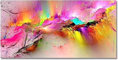 MHLCMG Leinwand Malerei Abstrakter Bunter Rosa Wolken Bilder Wandkunst Moderne Poster Kunstdruck Bild Wand Wohnzimmer Schlafzimmer Dekor Kein Rahmen (70X140CM) von MHLCMG