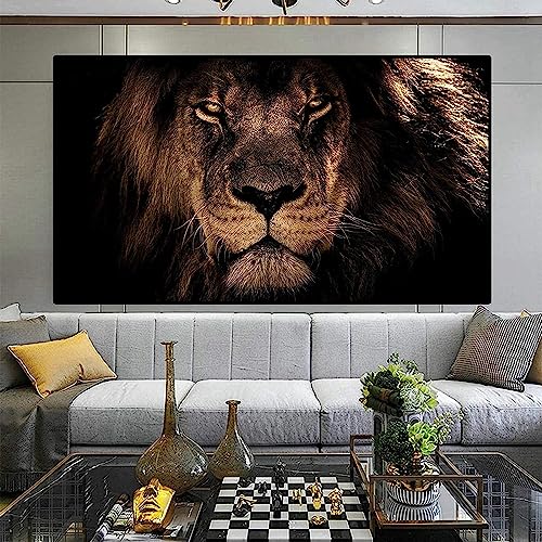 MHLCMG Leinwand Malerei Afrikanische Löwen Bilder Wandkunst Tiere Löwen Poster Kunstdruck Bild Wand Wohnzimmer Schlafzimmer Dekor Kein Rahmen (40X50CM) von MHLCMG