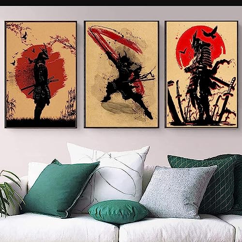 MHLCMG Leinwand Malerei Samurai Japanische Porträt Bushido Bilder Wandkunst Japanische Krieger Poster Kunstdruck Bild Wand Wohnzimmer Schlafzimmer Dekor Kein Rahmen (3X20X30CM) von MHLCMG