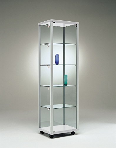 MHN Glasvitrine T 53 x B 53 x H 183,5 cm - schmale Glas Standvitrine abschließbar - Ausstellungs-Vitrine - ohne Beleuchtung MHN Glasvitrine T 53 x B 53 x H 183,5 cm - schmale Glas Standvitrine abschließbar - Ausstellungs-Vitrine - ohne Beleuchtung von MHN