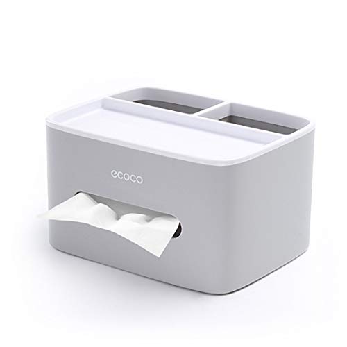 MHTECH Multifunktions-Tissue-Box,Fernbedienungshalter mit Taschentuchbox, multifunktionaler Schreibtisch-Organizer Stifthalter Kartenhalter Stiftehalter Stiftehalter Handybox- Grau von MHTECH