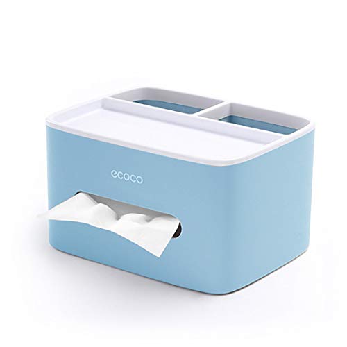 MHTECH Tissue Box, PVC Tissue Box, Multifunktions-Box, Stifthalter, Fernbedienungshalter, Taschentuchhalter, Kosmetiktuchbox, Kosmetiktuchbox (Blau) von MHTECH