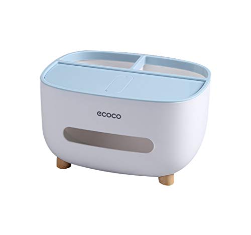 MHTECH Taschentuchbox, PVC-Taschentuchbox, multifunktionale Box, Stifthalter, Fernbedienungshalter, Taschentuchhalter, Aufbewahrungsbox, Kosmetiktuchbox (Blau - 1) von MHtech