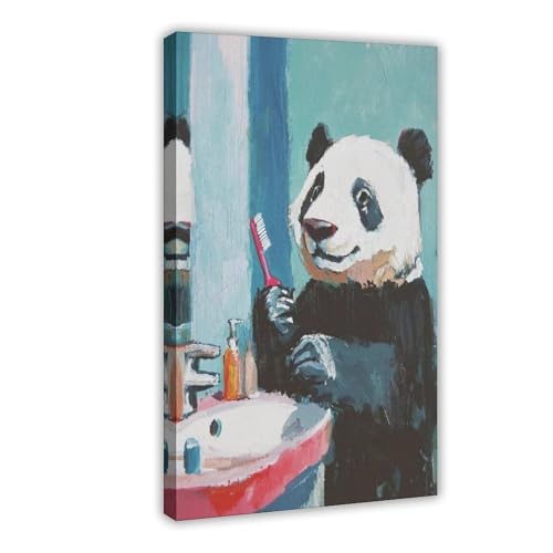 MHTHFD Niedliches Panda-Badezimmer-Poster, Panda-Kunstdruck, Tier-Wandbild, Leinwand-Poster, Wandkunst, Dekordruck, Bild Gemälde für Wohnzimmer, Schlafzimmer, Dekoration, 30 x 45 cm MHTHFD Niedliches Panda-Badezimmer-Poster, Panda-Kunstdruck, Tier-Wandbild, Leinwand-Poster, Wandkunst, Dekordruck, Bild Gemälde für Wohnzimmer, Schlafzimmer, Dekoration, 30 x 45 cm von MHTHFD