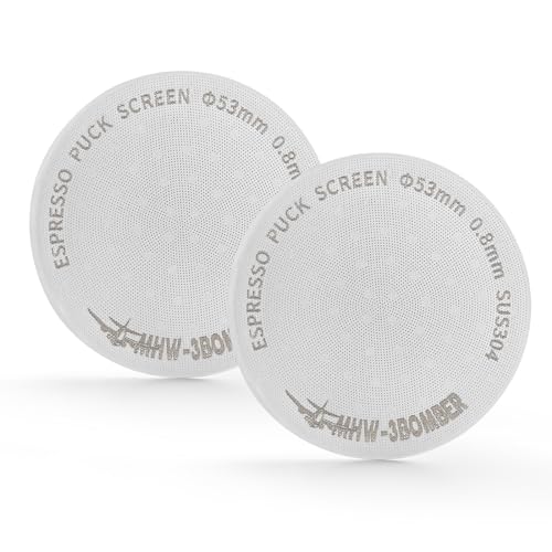 MHW-3BOMBER 2Pcs Puck Screen 54mm, 0.8mm Dicke Edlstahl 180μm Espresso Sieb, Espresso zubehör Metall Kaffeefilter Wiederverwendbare Espressofilter für 54mm Portafilter Modell: FG7009M-OS von MHW-3BOMBER