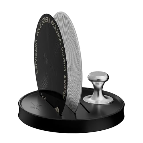 MHW-3BOMBER 58,5mm Puck Screen Set, wiederverwendbare Espresso Metallfilter (0,2mm & 0,8mm) mit Ständer und magnetischer Halterung Modell: FG7052-OS von MHW-3BOMBER